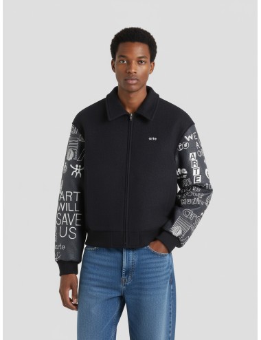 Chaqueta varsity con grafiti en color navy de ARTE - MARFRANC
