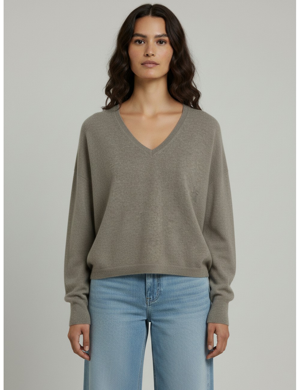 Jersey de cachemire Pull Minie de Kujten en color gris flanelle - MARFRANC