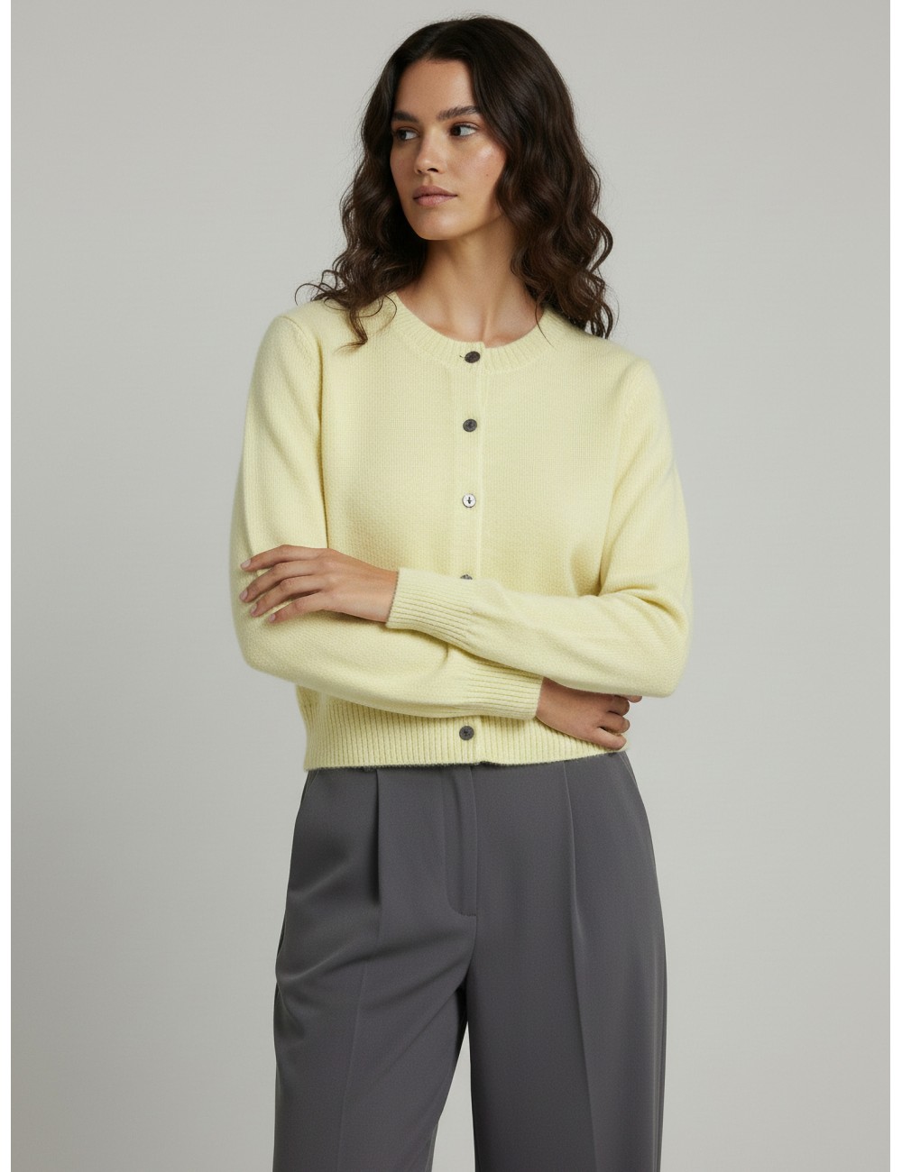 Cardigan Griffith de Soeur en tono amarillo ácido, diseñado para mujer  -MARFRANC