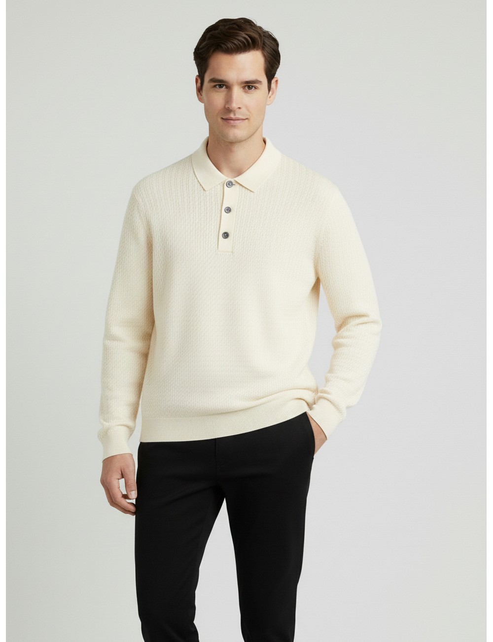 Polo Merla de Les Héritiers en color White Vintage, una pieza sofisticada para hombre - MARFRANC