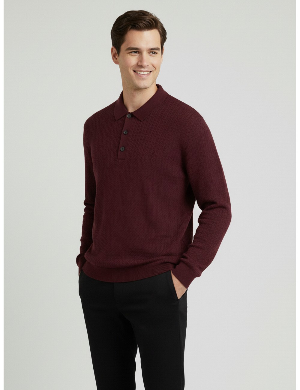Polo Merla de Les Héritiers en color Wine, una pieza sofisticada para hombre - MARFRANC