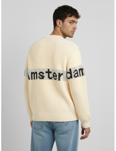 Suéter de punto New Amsterdam Surf Association "Name Crew Knit" en color Ecru para hombre - MARFRANC