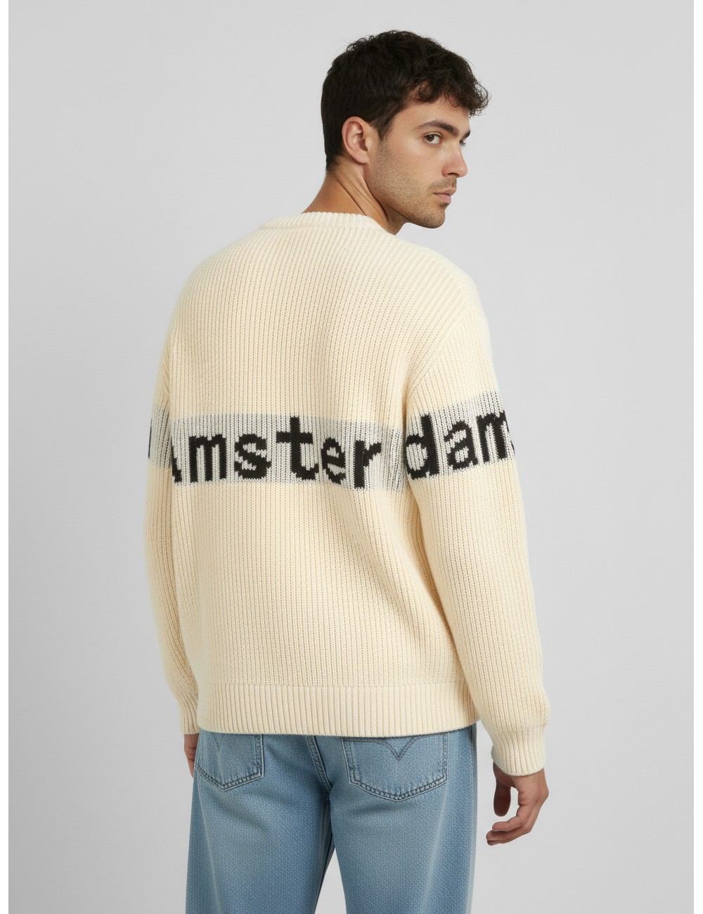 Suéter de punto New Amsterdam Surf Association "Name Crew Knit" en color Ecru para hombre - MARFRANC