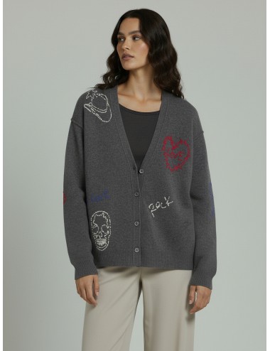 Cardigan Mirzak West Graph de Zadig & Voltaire en color anthracite para mujer - MARFRANC