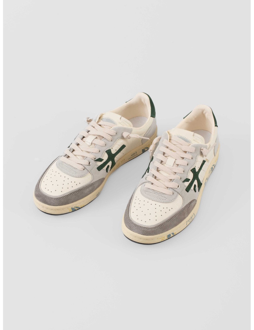 Zapatillas BSKTCLAY en color pastel/verde de Premiata para hombre - MARFRANC Zapatillas BSKTCLAY en color pastel/verde de Premiata para hombre - MARFRANC