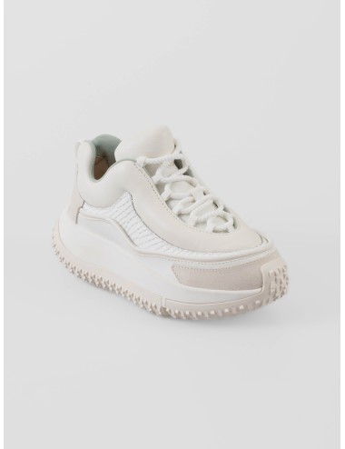 Zapatillas 4CCCCEES Kapok Swat 4CS900101 mujer blancas en piel con panel efecto serpiente y suela dentada - MARFRANC