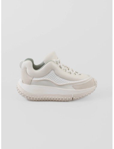 Zapatillas 4CCCCEES Kapok Swat 4CS900101 mujer blancas en piel con panel efecto serpiente y suela dentada - MARFRANC