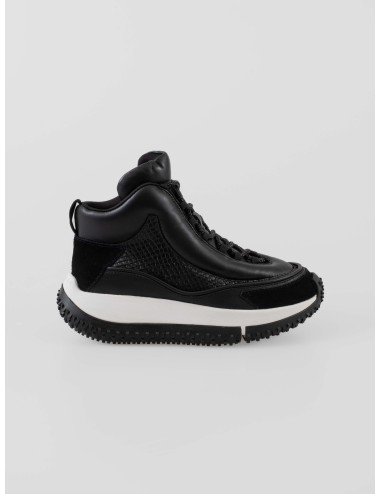 Sneakers 4CCCCEES Kapok Goni 4CS160044 mujer color Oreo en piel y nobuk con suela dentada bicolor - MARFRANC