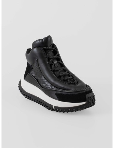 Sneakers 4CCCCEES Kapok Goni 4CS160044 mujer color Oreo en piel y nobuk con suela dentada bicolor - MARFRANC
