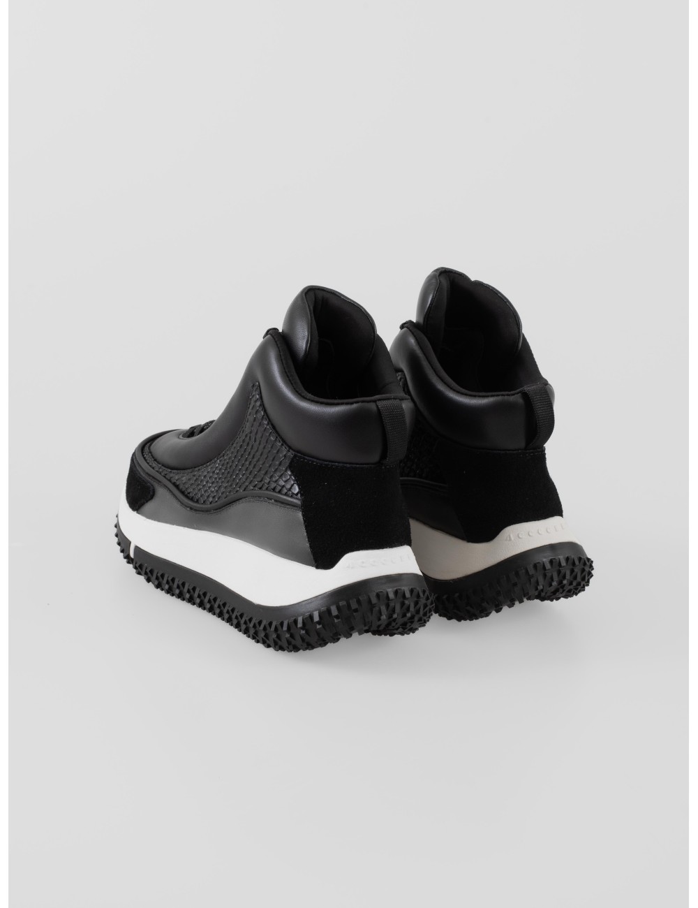 Sneakers 4CCCCEES Kapok Goni 4CS160044 mujer color Oreo en piel y nobuk con suela dentada bicolor - MARFRANC
