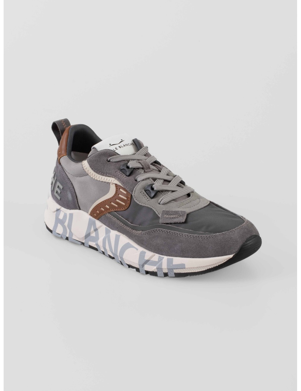 zapatillas deportivas hombre Voile Blanche Club01 color gris antracita y cognac suela ligera de goma - MARFRANC zapatillas deportivas hombre Voile Blanche Club01 color gris antracita y cognac suela ligera de goma - MARFRANC