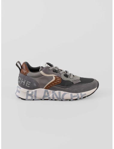 zapatillas deportivas hombre Voile Blanche Club01 color gris antracita y cognac suela ligera de goma - MARFRANC