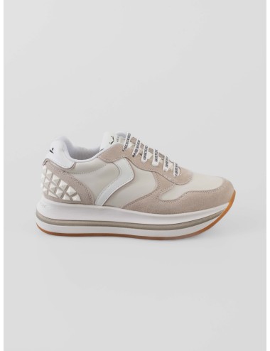 Zapatillas Voile Blanche Merry S mujer Ice Off-White en ante y tejido técnico con suela ligera y detalles geométricos - MARFRANC