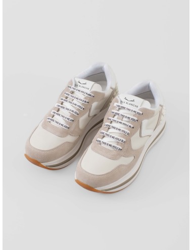Zapatillas Voile Blanche Merry S mujer Ice Off-White en ante y tejido técnico con suela ligera y detalles geométricos - MARFRANC