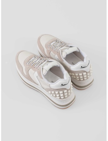 Zapatillas Voile Blanche Merry S mujer Ice Off-White en ante y tejido técnico con suela ligera y detalles geométricos - MARFRANC
