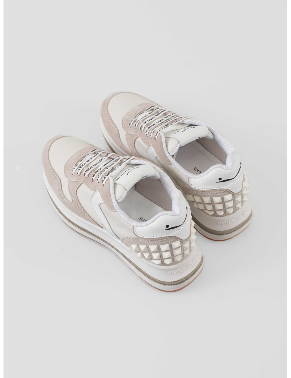 Zapatillas Voile Blanche Merry S mujer Ice Off-White en ante y tejido técnico con suela ligera y detalles geométricos - MARFRANC