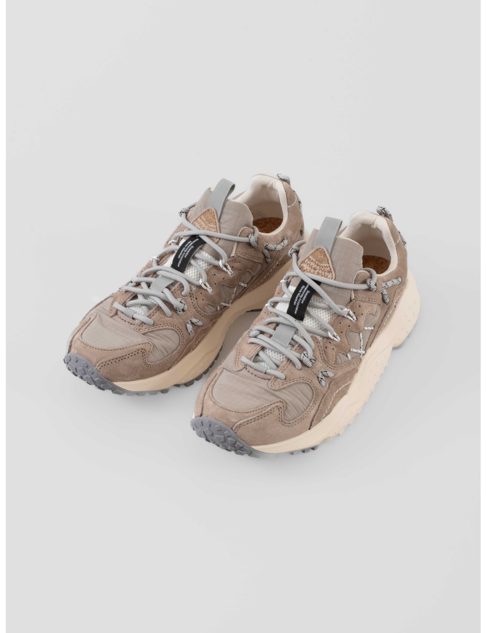 Zapatillas Flower Mountain Yamabushi Uni hombre Light Grey nylon y ante con suela 6 cm dentada estilo trekking - MARFRANC