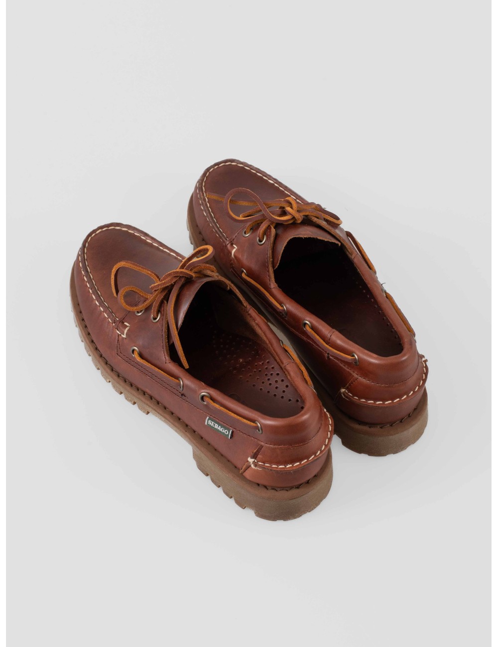 Zapatos Sebago Ranger Waxy hombre marrón Brown-Gum piel waxy suela commando 360 cordones náuticos hecho a mano - MARFRANC Zapatos Sebago Ranger Waxy hombre marrón Brown-Gum piel waxy suela commando 360 cordones náuticos hecho a mano - MARFRANC