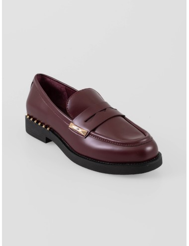 Mocasín Ash Whisper Studs color Syrah mujer – slip-on en piel con tachuelas metálicas - MARFRANC