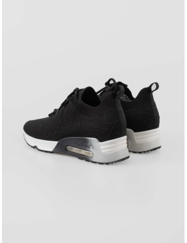 Sneaker Ash Lucky Star mujer en negro knit estilo sock con patrón de estrellas - MARFRANC