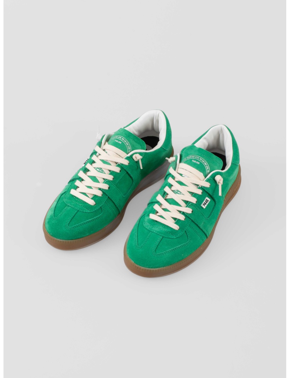 Sneaker P448 Monza F25 AllGreen mujer en nobuck verde con suela amber gum - MARFRANC