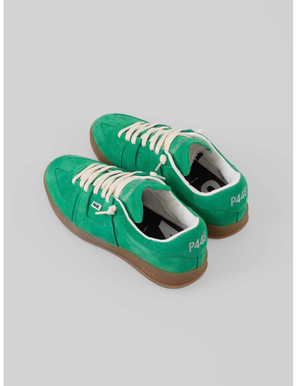 Sneaker P448 Monza F25 AllGreen mujer en nobuck verde con suela amber gum - MARFRANC