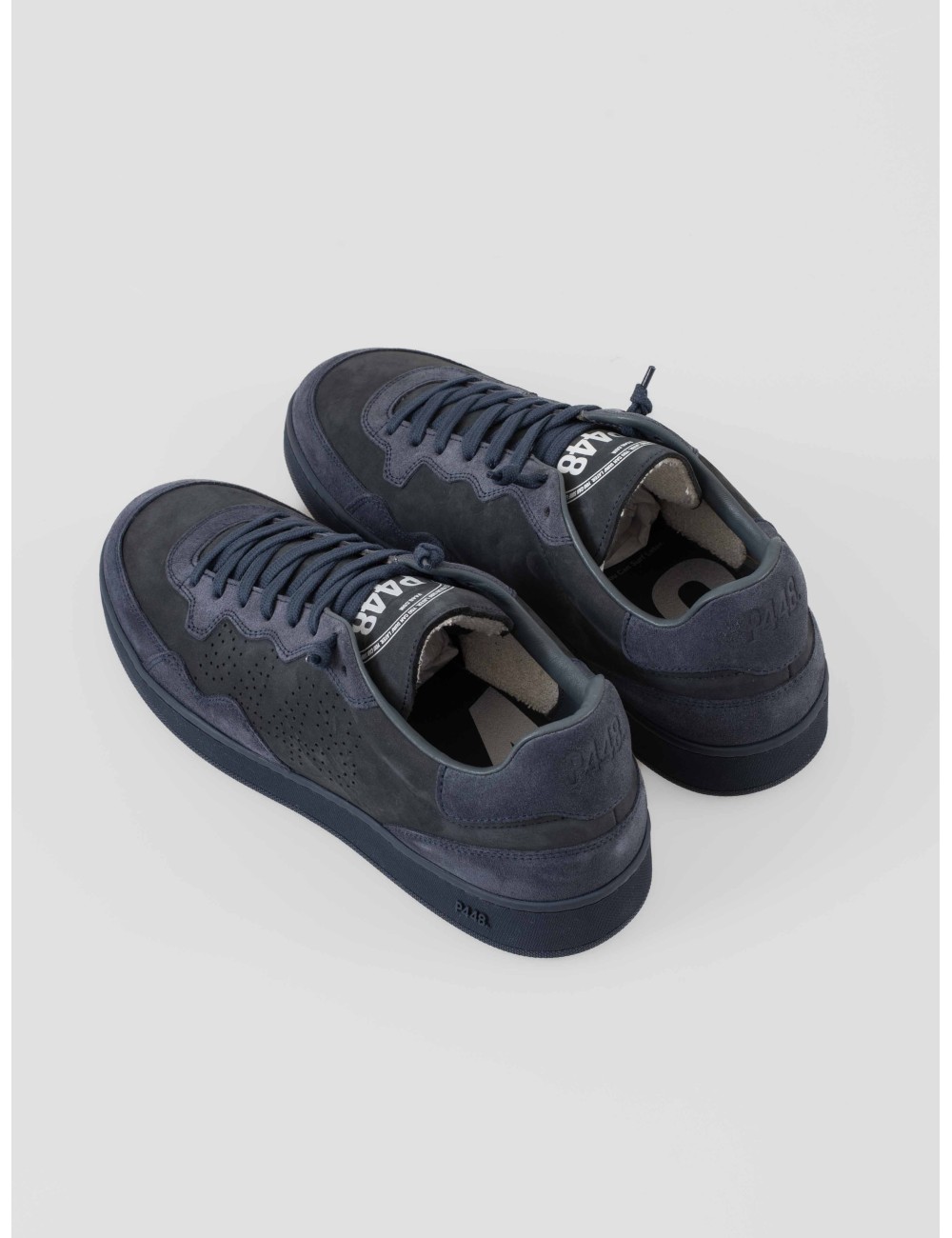 Sneaker P448 Vert F25 hombre en nobuck azul marino Total Blue con perforaciones y suela amber gum - MARFRANC