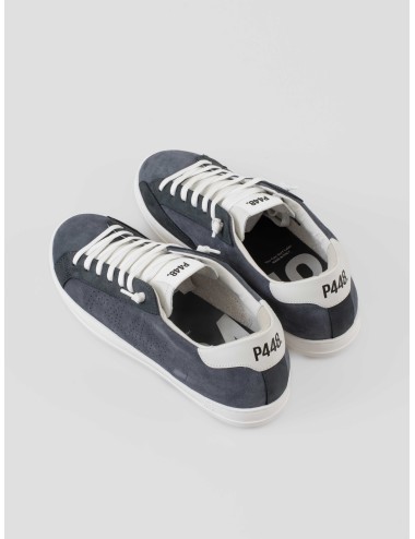 Sneaker P448 John 2 hombre en nobuck Tuareg con detalles blancos (WHI), diseño perforado y suela rubber - MARFRANC