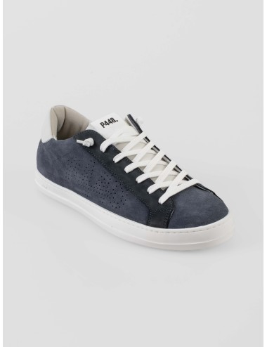Sneaker P448 John 2 hombre en nobuck Tuareg con detalles blancos (WHI), diseño perforado y suela rubber - MARFRANC