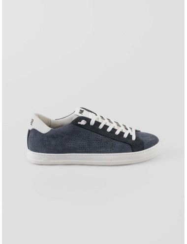 Sneaker P448 John 2 hombre en nobuck Tuareg con detalles blancos (WHI), diseño perforado y suela rubber - MARFRANC