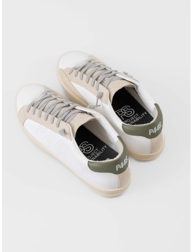 Sneaker P448 Cor John 1 blanco reciclado con detalle verde (WHI-VERDE), diseño bajo sostenible - MARFRANC