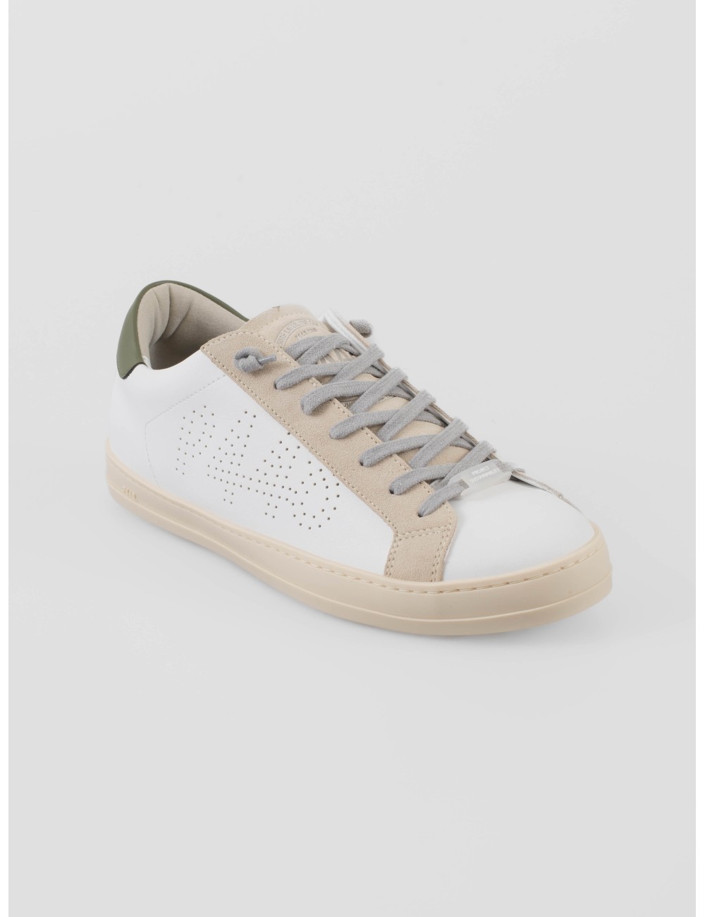 Sneaker P448 Cor John 1 blanco reciclado con detalle verde (WHI-VERDE), diseño bajo sostenible - MARFRANC