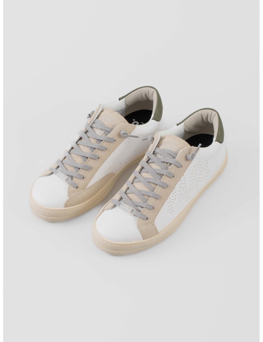 Sneaker P448 Cor John 1 blanco reciclado con detalle verde (WHI-VERDE), diseño bajo sostenible - MARFRANC