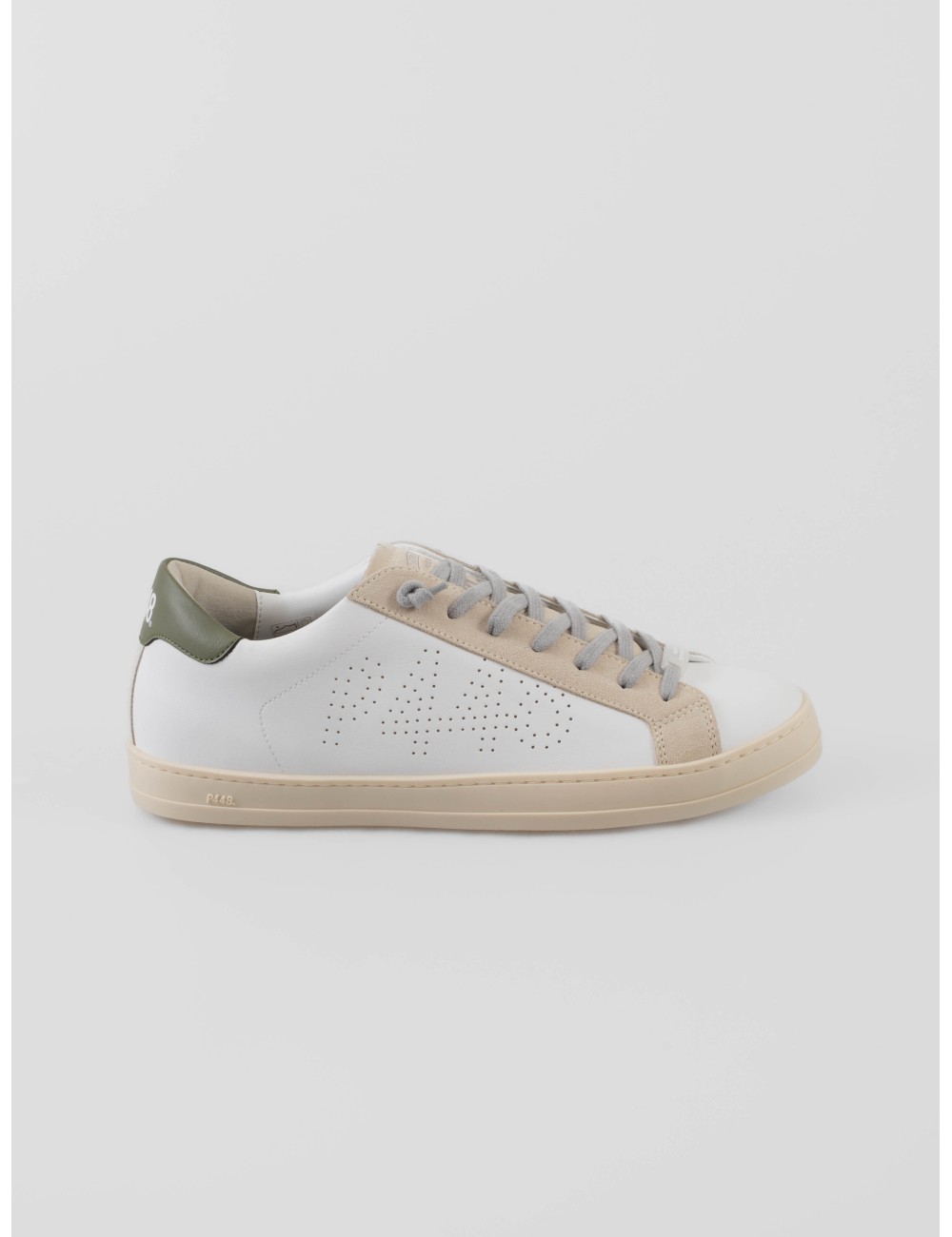 Sneaker P448 Cor John 1 blanco reciclado con detalle verde (WHI-VERDE), diseño bajo sostenible - MARFRANC