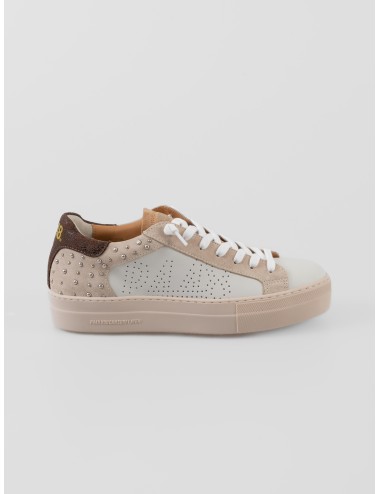 Sneaker P448 Thea mujer COGN-SAND plataforma nobuck con perforaciones - MARFRANC