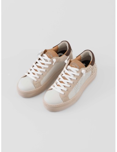 Sneaker P448 Thea mujer COGN-SAND plataforma nobuck con perforaciones - MARFRANC