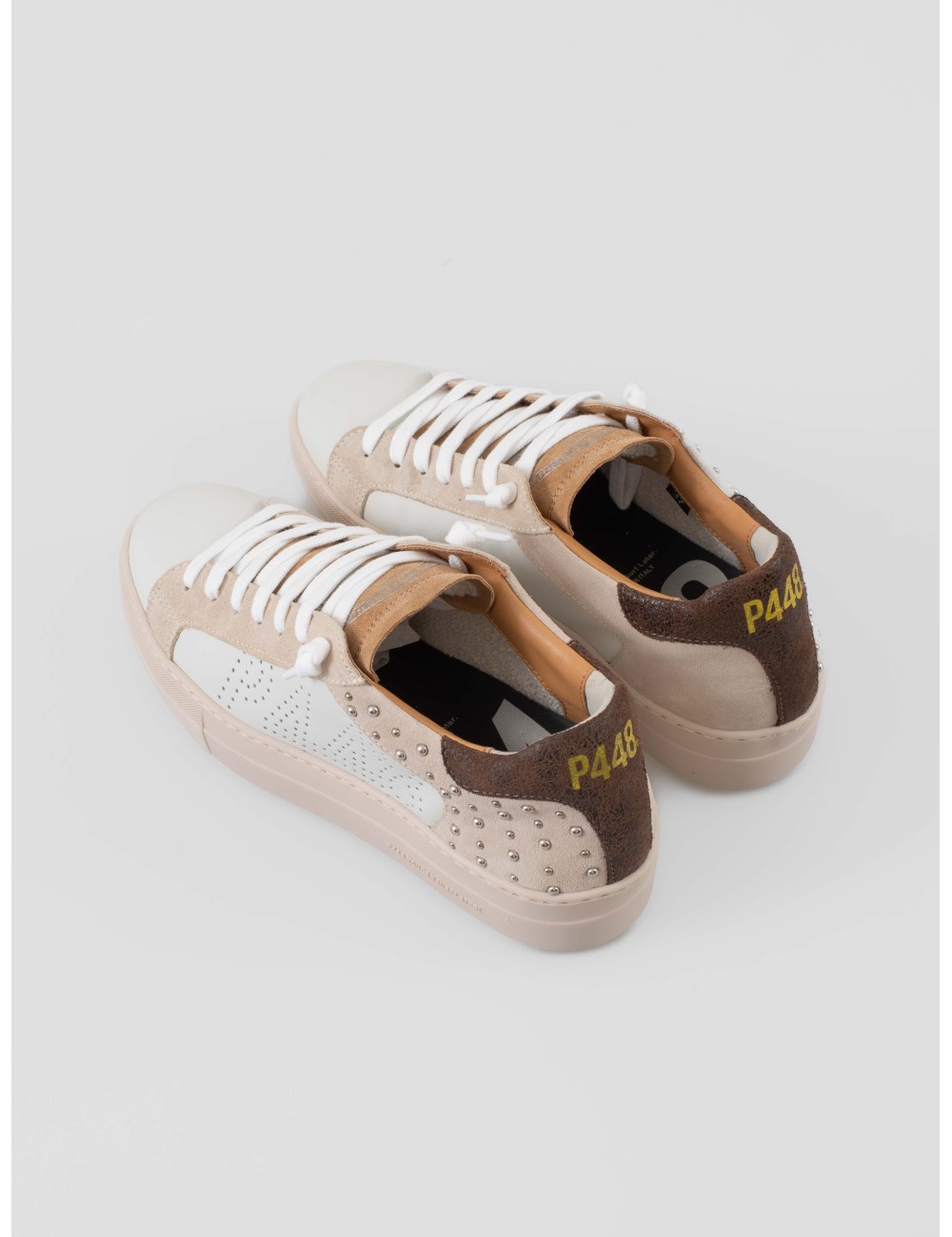 Sneaker P448 Thea mujer COGN-SAND plataforma nobuck con perforaciones - MARFRANC