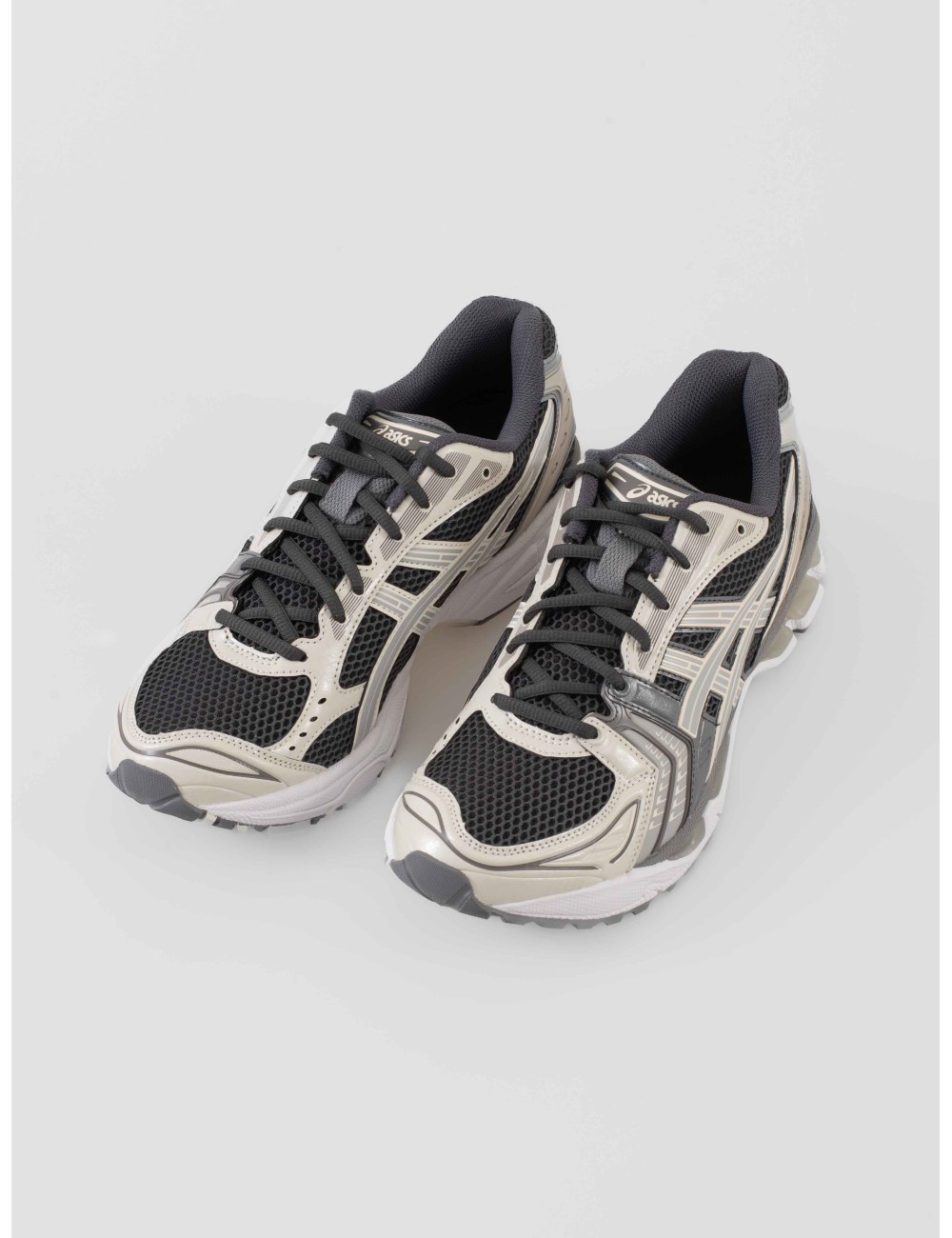ASICS GEL-KAYANO 14 hombre Obsidian Grey Cement Grey con tecnología GEL™ y diseño retro running de 2000s - MARFRANC