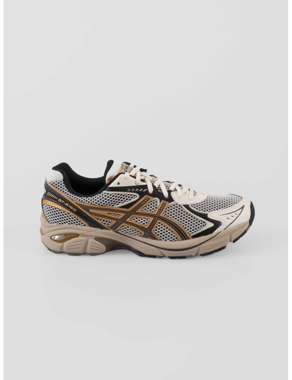 ASICS GT-2160 hombre Cream Pure Gold zapatillas retro running con tecnología GEL y soporte Guidance Trusstic - MARFRANC