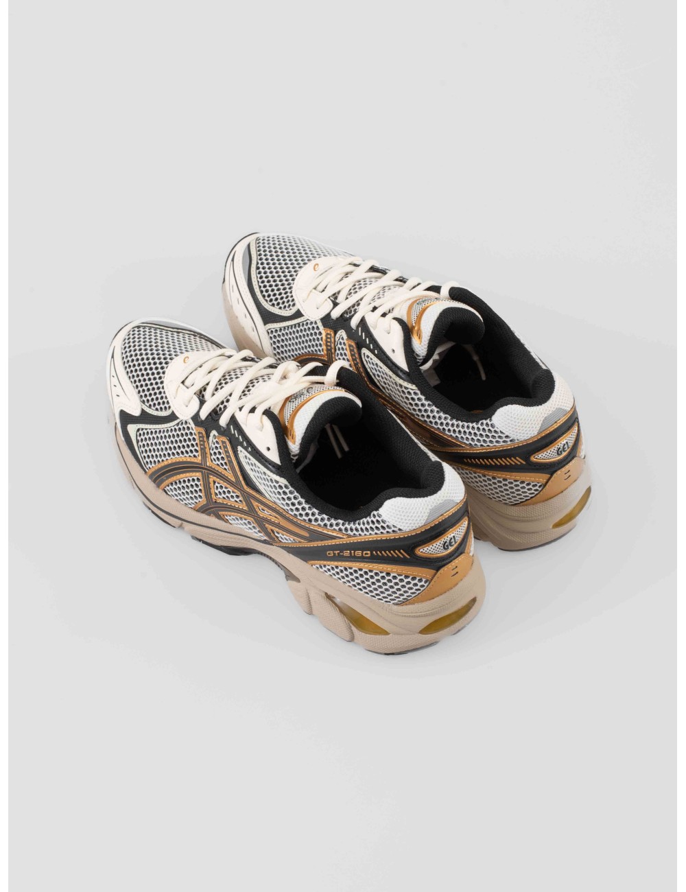 ASICS GT-2160 hombre Cream Pure Gold zapatillas retro running con tecnología GEL y soporte Guidance Trusstic - MARFRANC