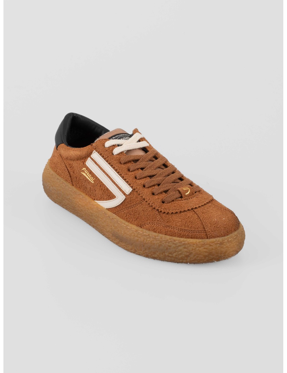 Sneaker Puraai Sigaro 1.01 Vintage hombre en tono sigaro / marrón, diseño eco-friendly con suela reciclada - MARFRANC