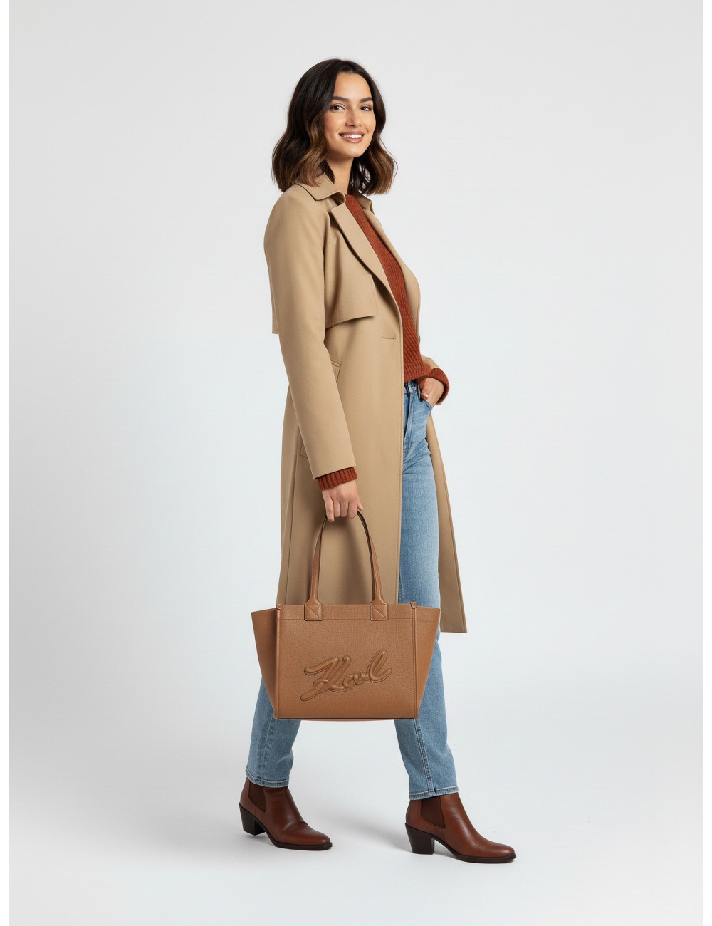 Bolso tote K/Rocky Marais en caramel de Karl Lagerfeld, pensado para la mujer moderna - MARFRANC