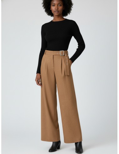 Pantalones de lana de pernera ancha en color marrón de KARL LAGERFELD - MARFRANC
