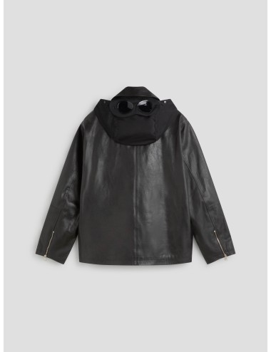 Chaqueta de cuero Mille en color negro de C.P. Company para hombre  - MARFRANC