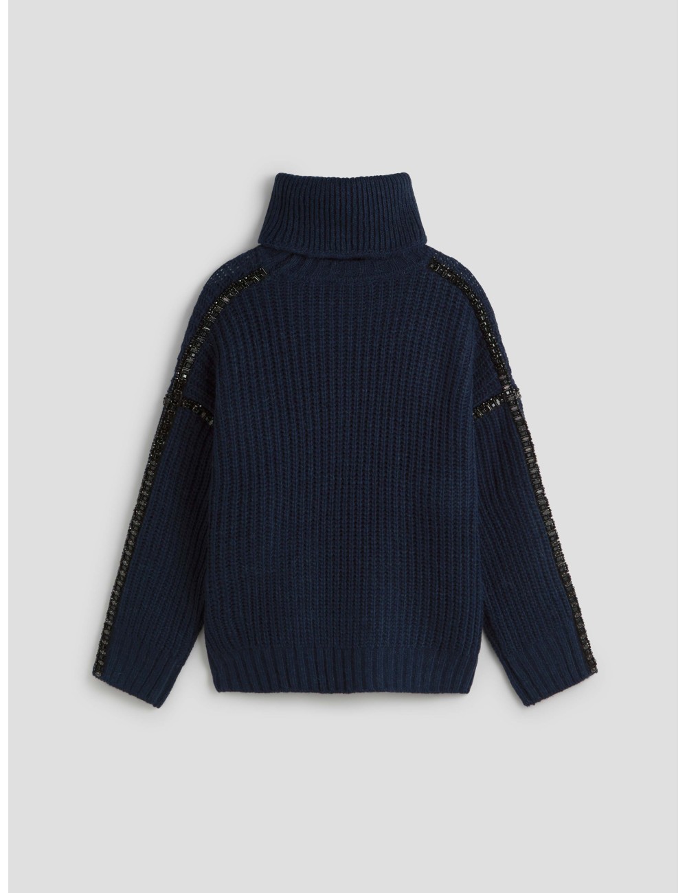 Jersey de cuello alto en mezcla de lana azul marino de Essentiel Antwerp - MARFRANC Jersey de cuello alto en mezcla de lana azul marino de Essentiel Antwerp - MARFRANC