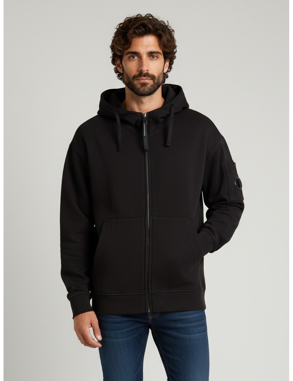 Sudadera con capucha negra de C.P. Company para hombre - MARFRANC Sudadera con capucha negra de C.P. Company para hombre - MARFRANC