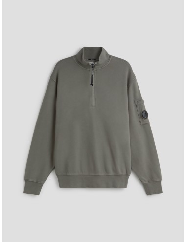 Sudadera de media cremallera C.P. Company en verde, diseñada para hombre - MARFRANC