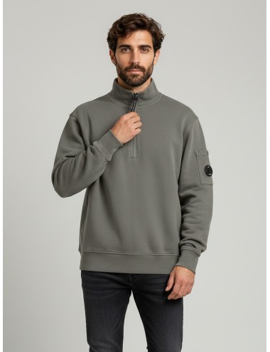 Sudadera de media cremallera C.P. Company en verde, diseñada para hombre - MARFRANC