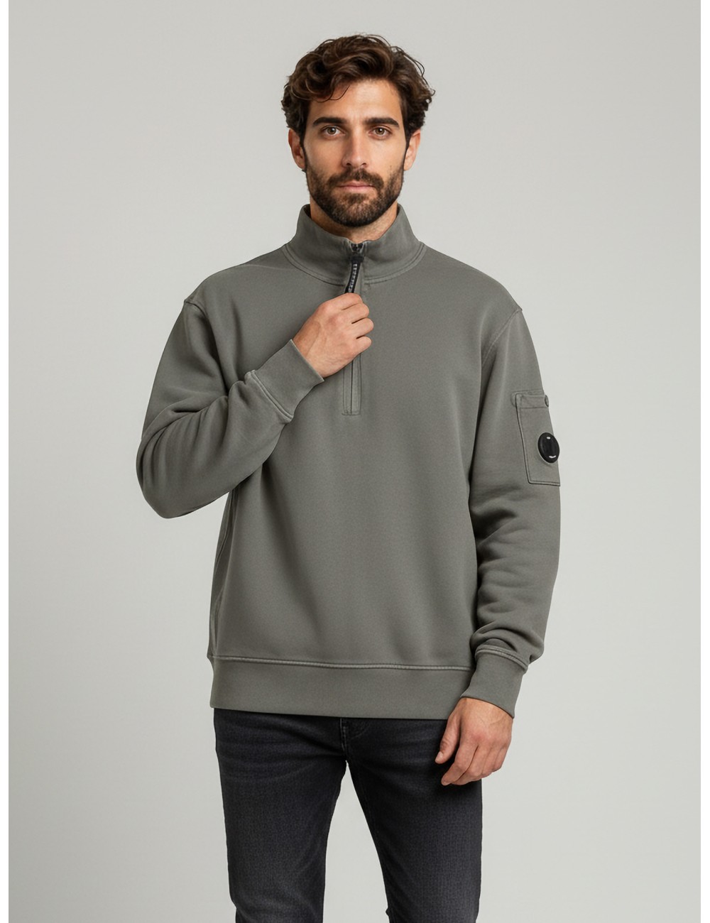 Sudadera de media cremallera C.P. Company en verde, diseñada para hombre - MARFRANC Sudadera de media cremallera C.P. Company en verde, diseñada para hombre - MARFRANC