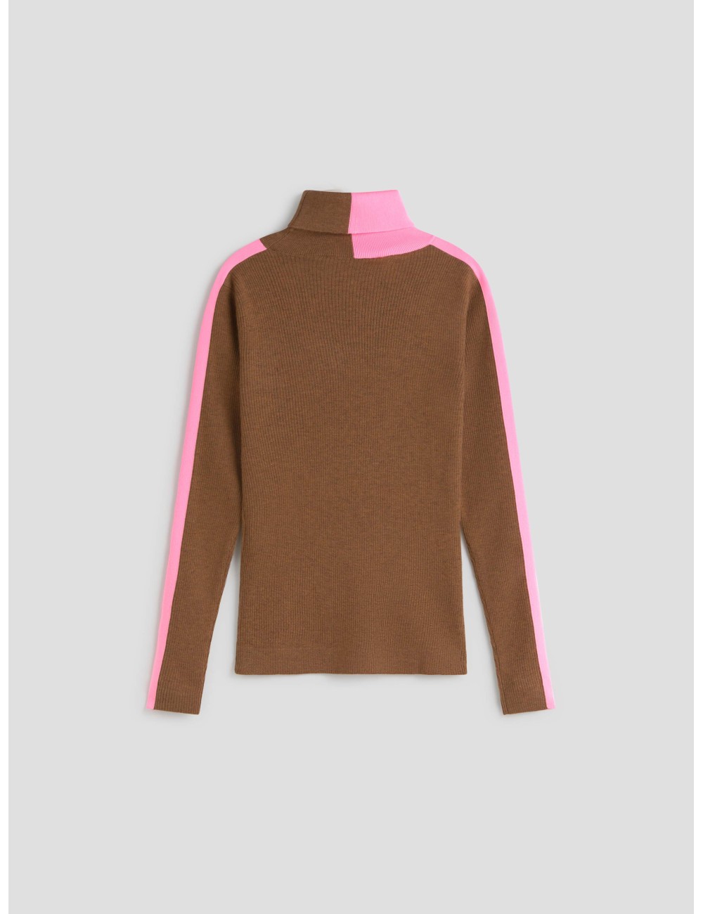 Jersey de cuello alto en mezcla de lana, ESSENTIEL ANTWERP, color marrón oscuro/azul, diseñado para mujer - MARFRANC Jersey de cuello alto en mezcla de lana, ESSENTIEL ANTWERP, color marrón oscuro/azul, diseñado para mujer - MARFRANC